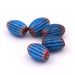 Millefiori blue barrel tube beads 11-12x7-8mm - Hole: 1mm Rosetta chevron beads. 5 beads