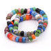 Multicolored millefiori roundel tube beads 3-4x6-7mm - Hole: 1mm - 36cm -1 strand - Rosetta chevron beads. Appx : 90 beads.