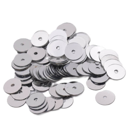 Buy Silver Sew-on Sequins 6mm - Hole: 1mm (10g)