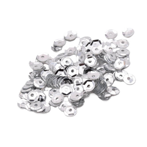 Buy Silver Sew-on Sequin Cup Sequins 4x0.5mm - Hole: 1mm (10g)