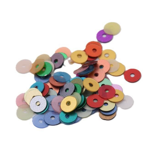 Buy Matte Mixed Color Sew-on Sequins 4mm - Hole: 1mm (5g)