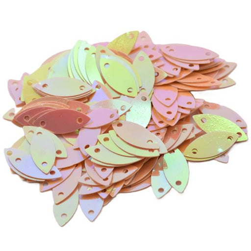 Buy Iridescent Salmon Sew-on Sequin Oval Sequins 11x7mm - Hole: 1mm (5g)