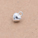 Tiny heart pendant Domed Sterling silver - 5x7x3mm - Hole: 1.5mm (1)