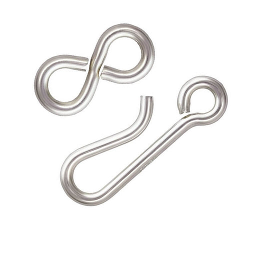Hook clasp S in 2 parts in 925 silver - 20x4mm (2 clasps)