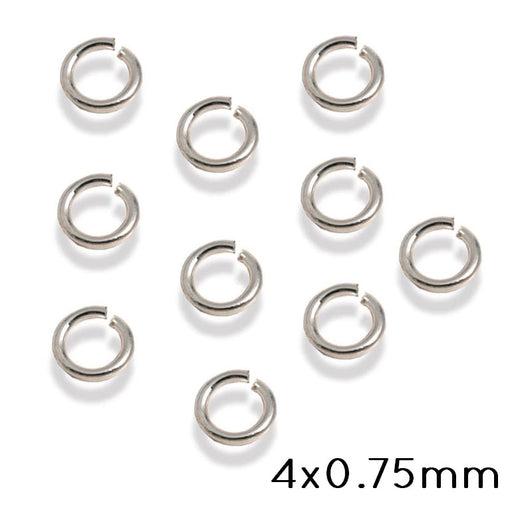 Round connector ring silver 925 - 4x0.75mm (10)
