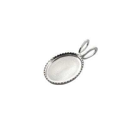 Oval pendant for cabochon 10x8mm in 925 silver (1)
