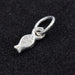Fish pendant in 925 sterling silver - 8x3mm - Hole: 3mm (1)