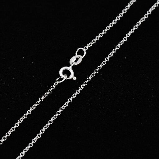Curb chain necklace - 925 sterling silver 1.5mm - 40cm (1)
