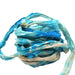Recycled Sari Silk Ribbon - Frayed Crinkled- Blue and White - 30mm (1m)