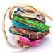 Recycled Sari Silk Ribbon Multicolored - Frayed and Crumpled - 30mm (1m)