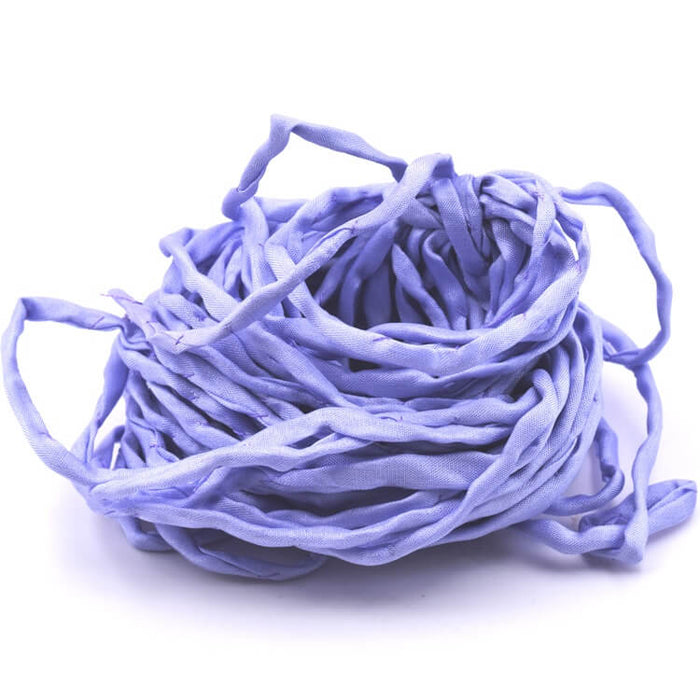 Lavender blue hand-dyed natural silk cord 2mm (1m)