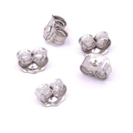 Ear stud pusher 925 silver Rhodium plated 6mm (10)