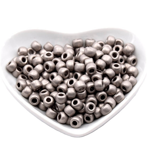 cc566 - Toho 3/0 Metallic Frosted Antique Silver seed beads (10g)