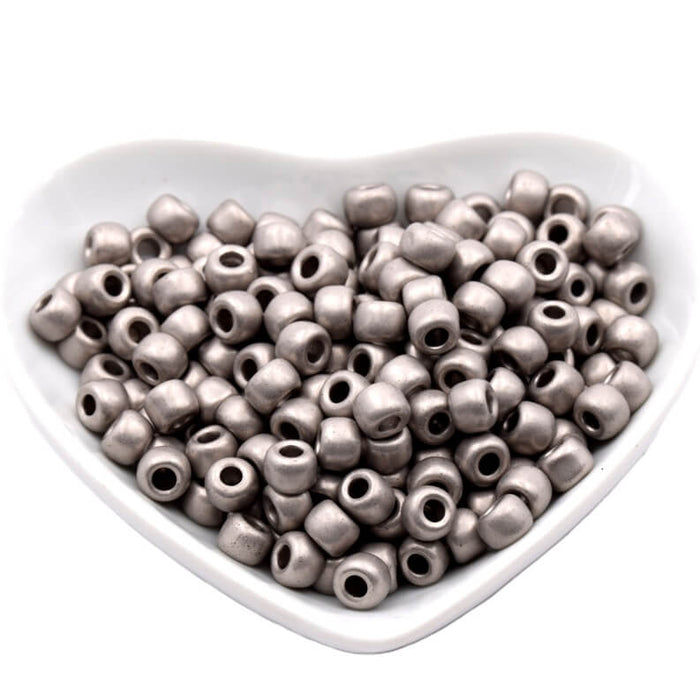 cc566 - Toho 3/0 Metallic Frosted Antique Silver seed beads (10g)