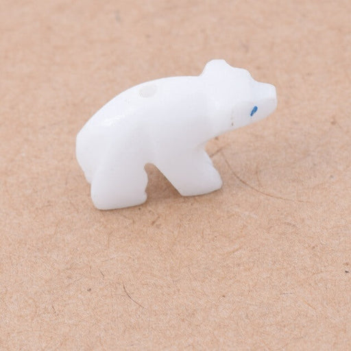 Buy White resin bead little bear 16x10mm - Hole: 1mm (1)