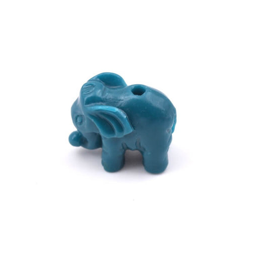 Buy Duck blue resin elephant bead 14x8mm - Hole: 1.2mm (1)