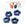 Beads Retail sales Lapis blue resin pearl flower 14.5mm - Hole: 5mm (4)