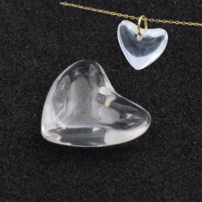 Transparent heart resin pendant 18x20mm - Hole: 1.2mm (1)