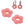Beads wholesaler Pink resin flower-shaped bead 14.5mm - Hole: 5mm (4)
