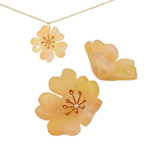 Buy Yellow Resin Flower Beads 26x11mm - Hole: 1mm (2)