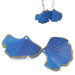 Resin leaf pendant Blue and gold - 25x30mm - Hole: 1mm (2)