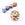 Beads wholesaler Round bead in white red and green porcelain - 11x15mm (1)