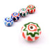 Round bead in white red and green porcelain - 11x15mm (1)