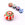 Beads Retail sales Porcelain rondelle bead - White pink and green - 11x15mm (1)