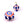 Beads wholesaler Porcelain rondelle bead - White red and blue - 11x15mm (1)