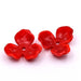 Red resin flower bead - 24mm - Hole: 2mm (2)