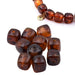 Round cube resin bead - brown tortoiseshell - 17x16mm - Hole: 2mm (12)