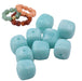 Round cube resin bead Caribbean blue - 17x16mm - Hole: 2mm (12)