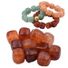 Rounded cube bead - carnelian red resin - 17x16mm - Hole: 2mm (12)