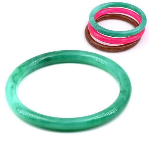Marbled Jade Green Resin Bangle Bracelet 67x7mm (1)