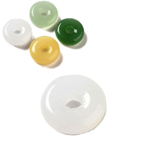 Buy Donut rondelle bead White jade imitation - 10x3.5mm (4)