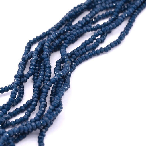 Buy Faceted glass beads midnight blue 2.5mm - Hole 0.4mm (1 strand)
