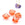 Beads Retail sales Orange and gold-plated glass flower bead, 10x6mm - Hole: 1mm (4)