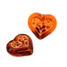 Heart beads Golden amber glass - 16x18mm - Hole: 1mm (2)