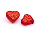 Red Glass Heart Beads with Gold Engraving 16x18mm - Hole: 1mm (2)
