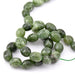Oval Tumbled Beads Dark Green Jade - 10x11-14mm - Hole: 0.8mm (1 strand - 37cm)