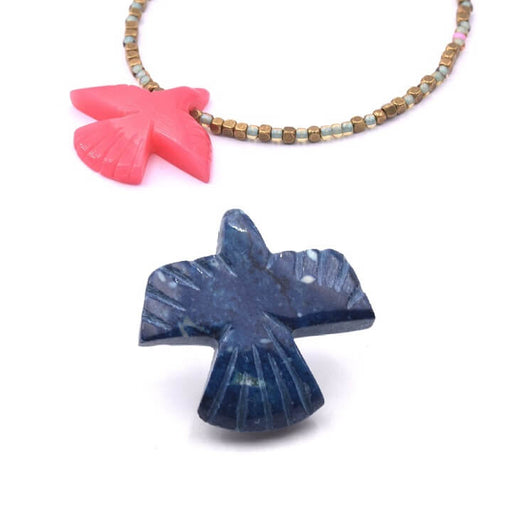 Buy Condor eagle bird blue stone pendant bead 35x25mm (1)