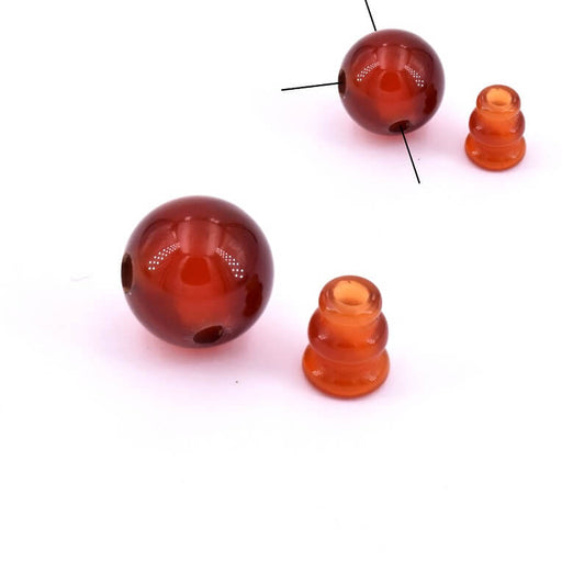 Buy Carnelian guru bead 10mm and cone (1)