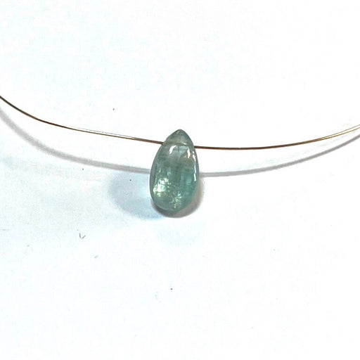 Buy Domed pear drop bead pendant Kyanite blue green water 10x6mm (1)