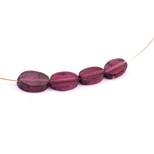 Buy Flat oval bead Garnet - 7x5mm - Hole: 0.5mm (4)