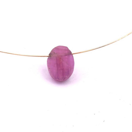 Buy Flat oval pearl pendant Pink Sapphire 8-9x7-8mm - Hole: 0.5mm (1)