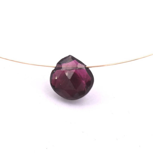 Buy Faceted pear heart pendant Garnet 9x8mm - Hole: 0.5mm (1)