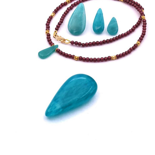 Buy Drop flat pendant from Russian Amazonite 24-19x12-10mm (1)