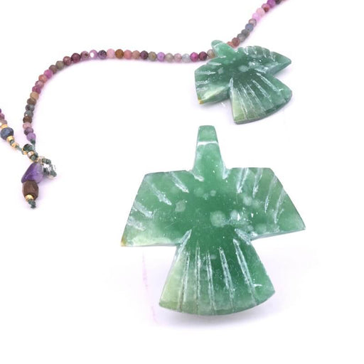 Bird eagle condorGreen jade pendant 35x35mm (1)