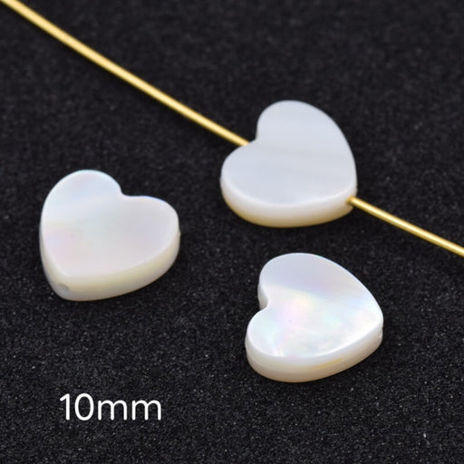 Shell heart bead 10.5x11mm - Hole: 0.7mm (3)