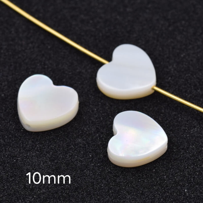 Shell heart bead 10.5x11mm - Hole: 0.7mm (3)